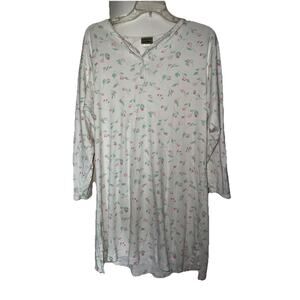 L.L. Bean Vintage 90s Womens Medium Tulip Floral Sleep Shirt Nightgown